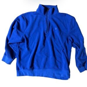 Izod Men's Vibrant Blue quarter Zip-Up top xl